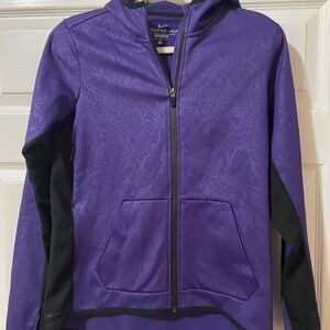 Nike Purple and Black Therma Fit Athletic Zip-Up Jacket